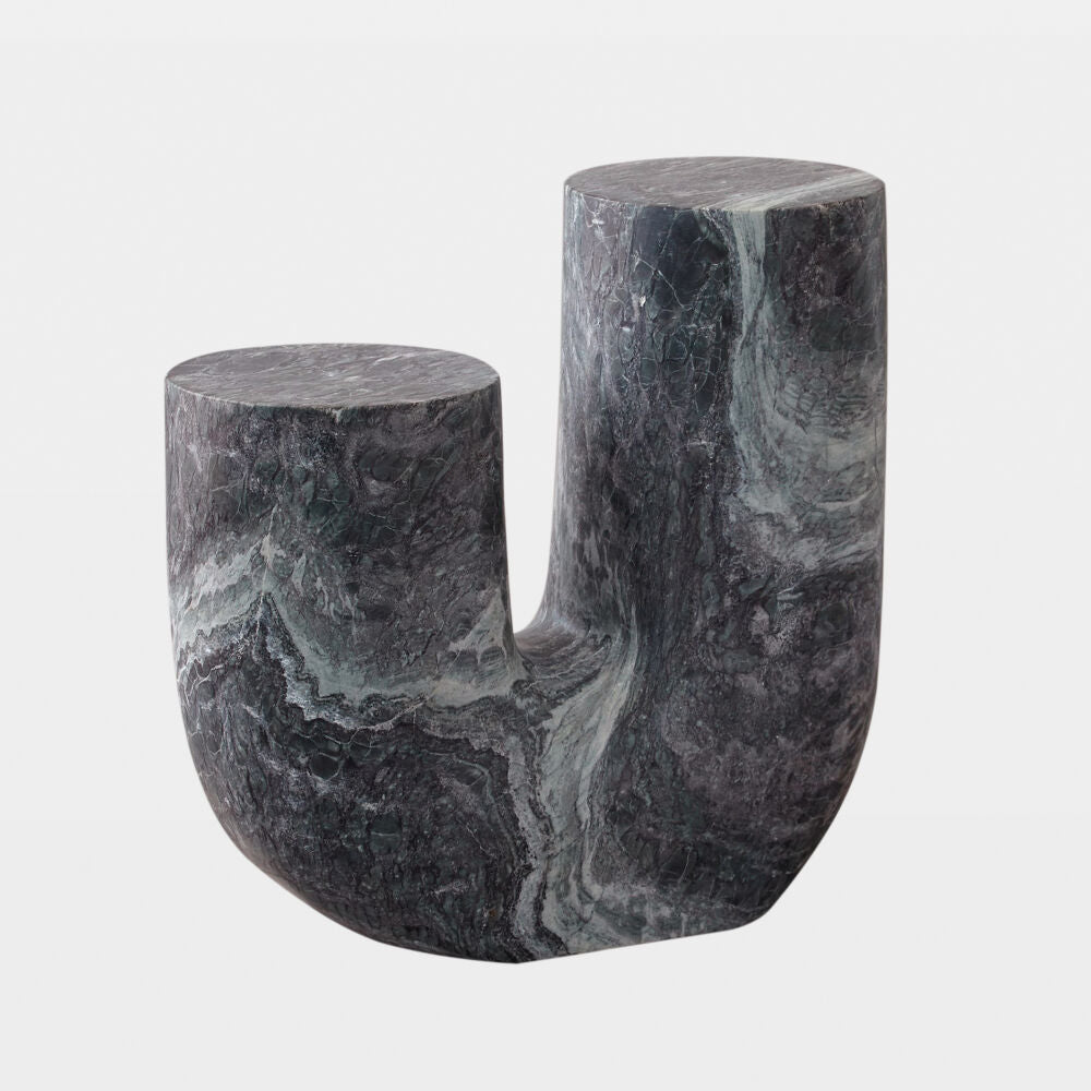 Tubo Side Table, Black Marble