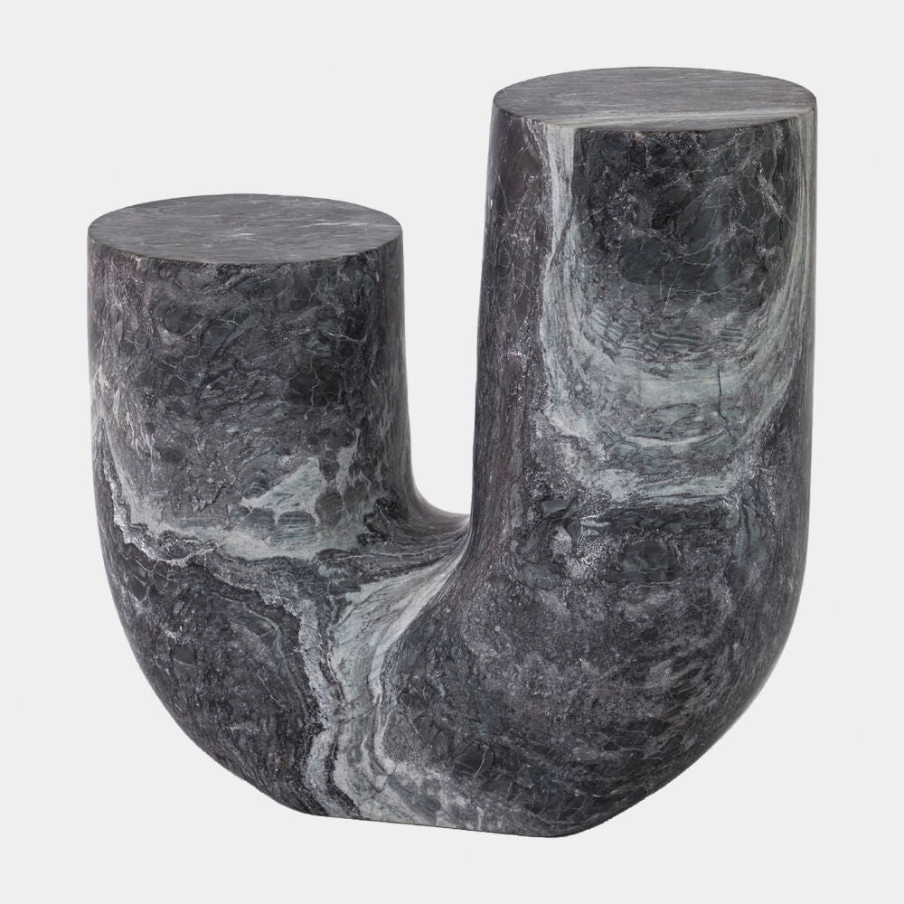 Tubo Side Table, Black Marble