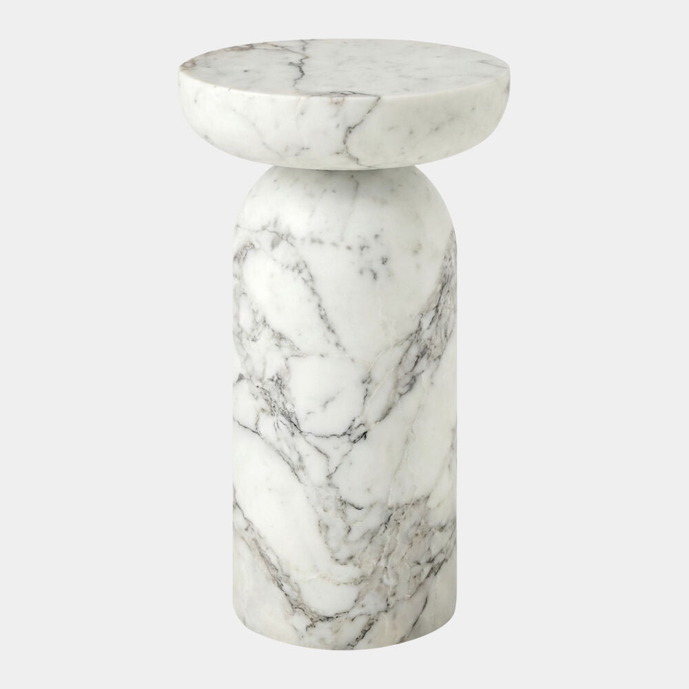 Ciottolo Accent Table, White Marble