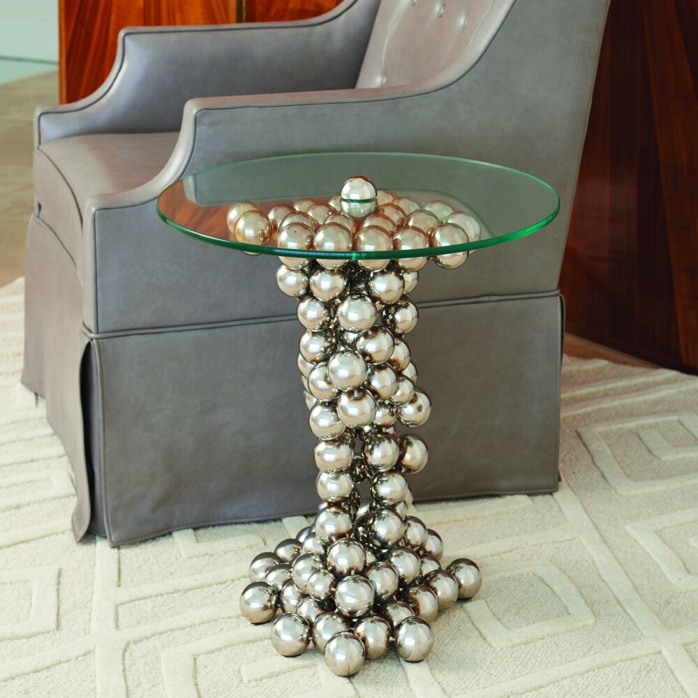 Bolla Side Table, Nickel