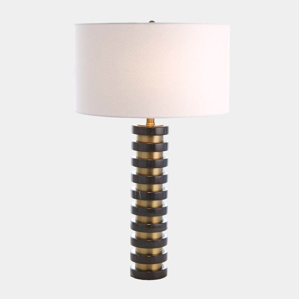Colonna Table Lamp, Black Marble