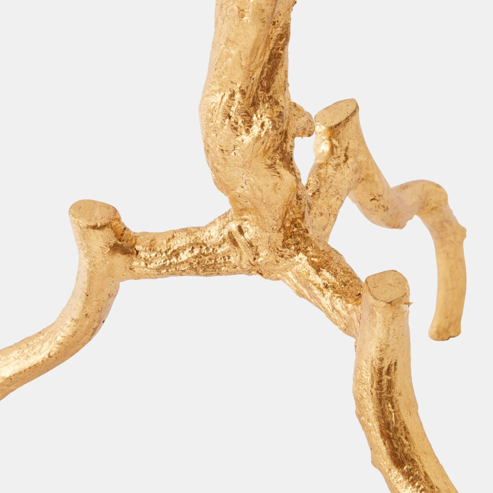 Ramo Side Table, Gold Leaf