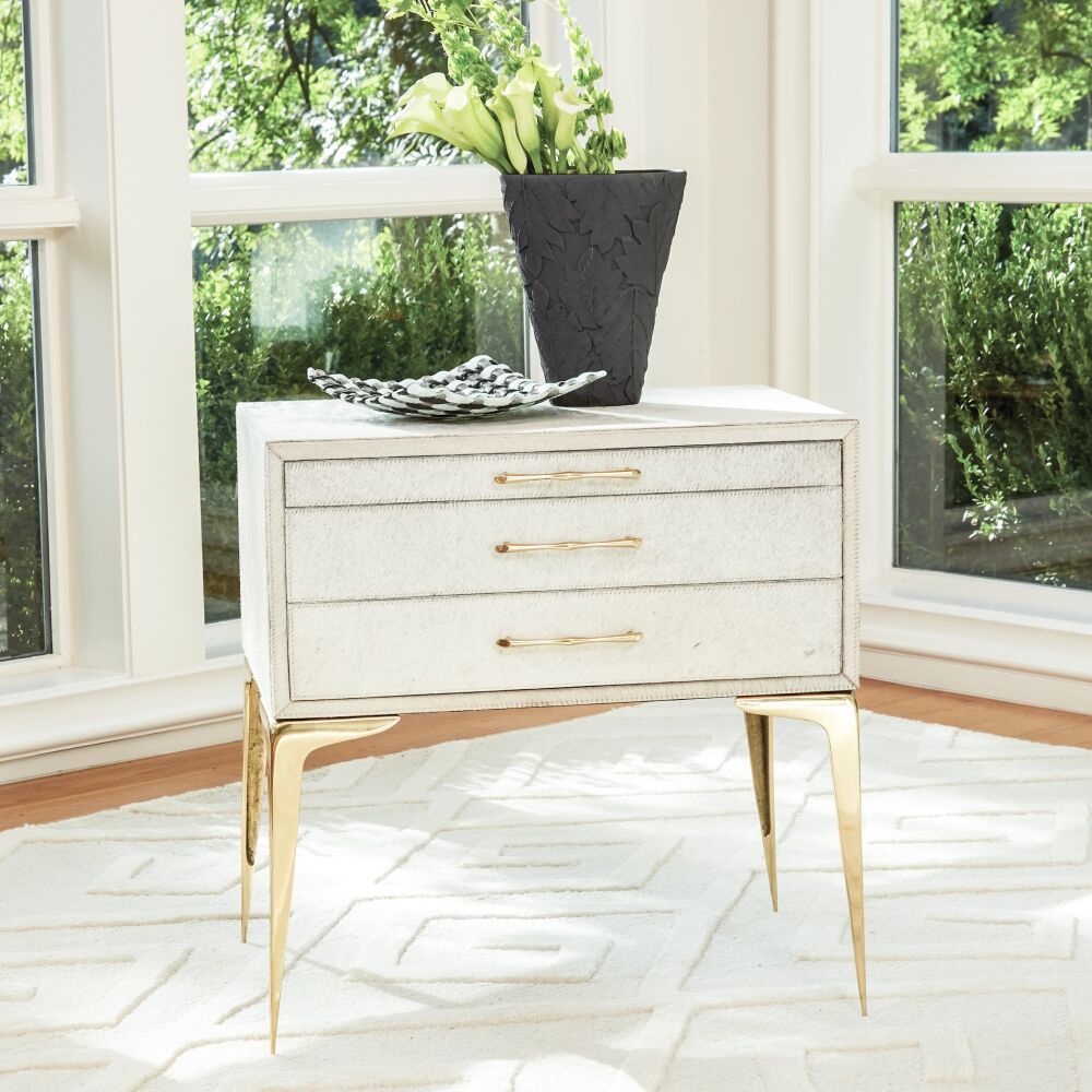 Spina Bedside Table, White