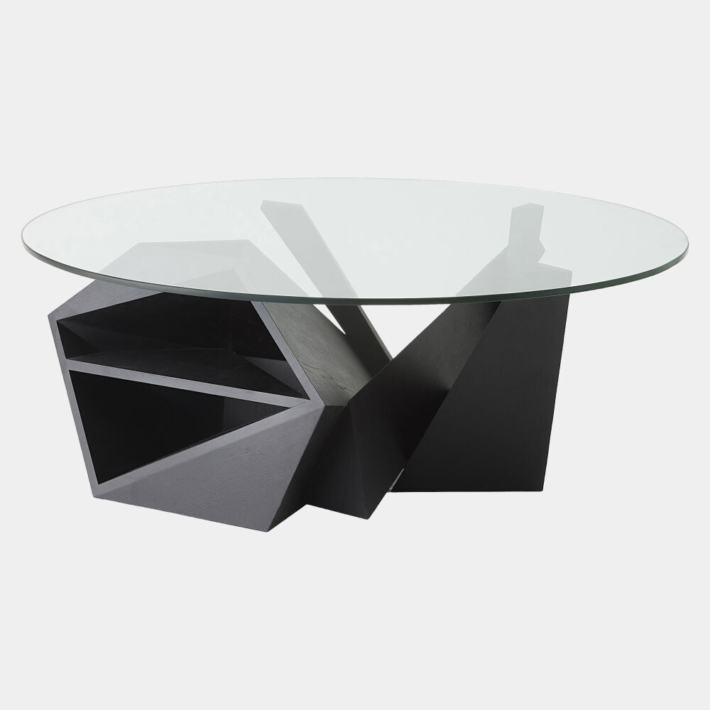 Prisma Cocktail Table, Blackened Oak