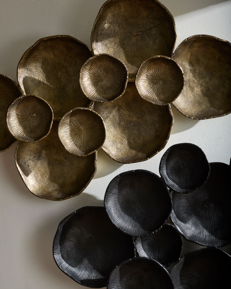 Lilypad Wall Sculpture, Brass