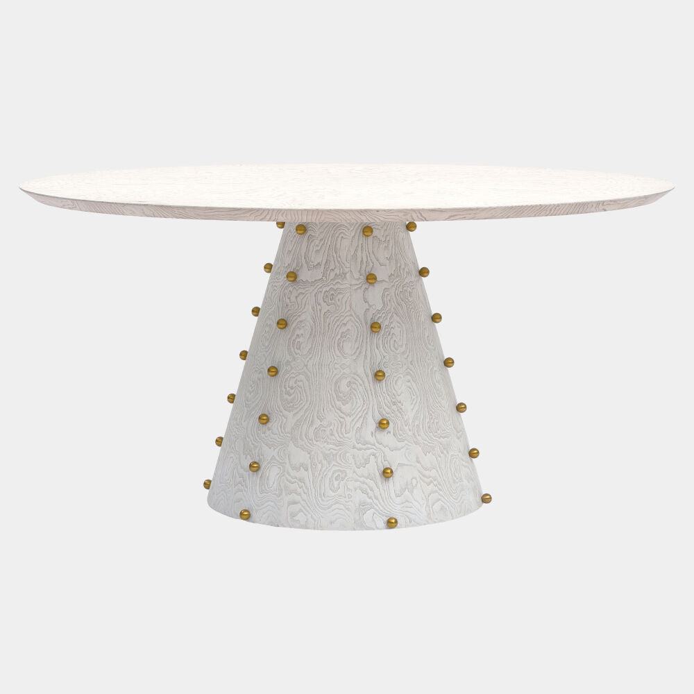 Sferico Dining Table, White Burl
