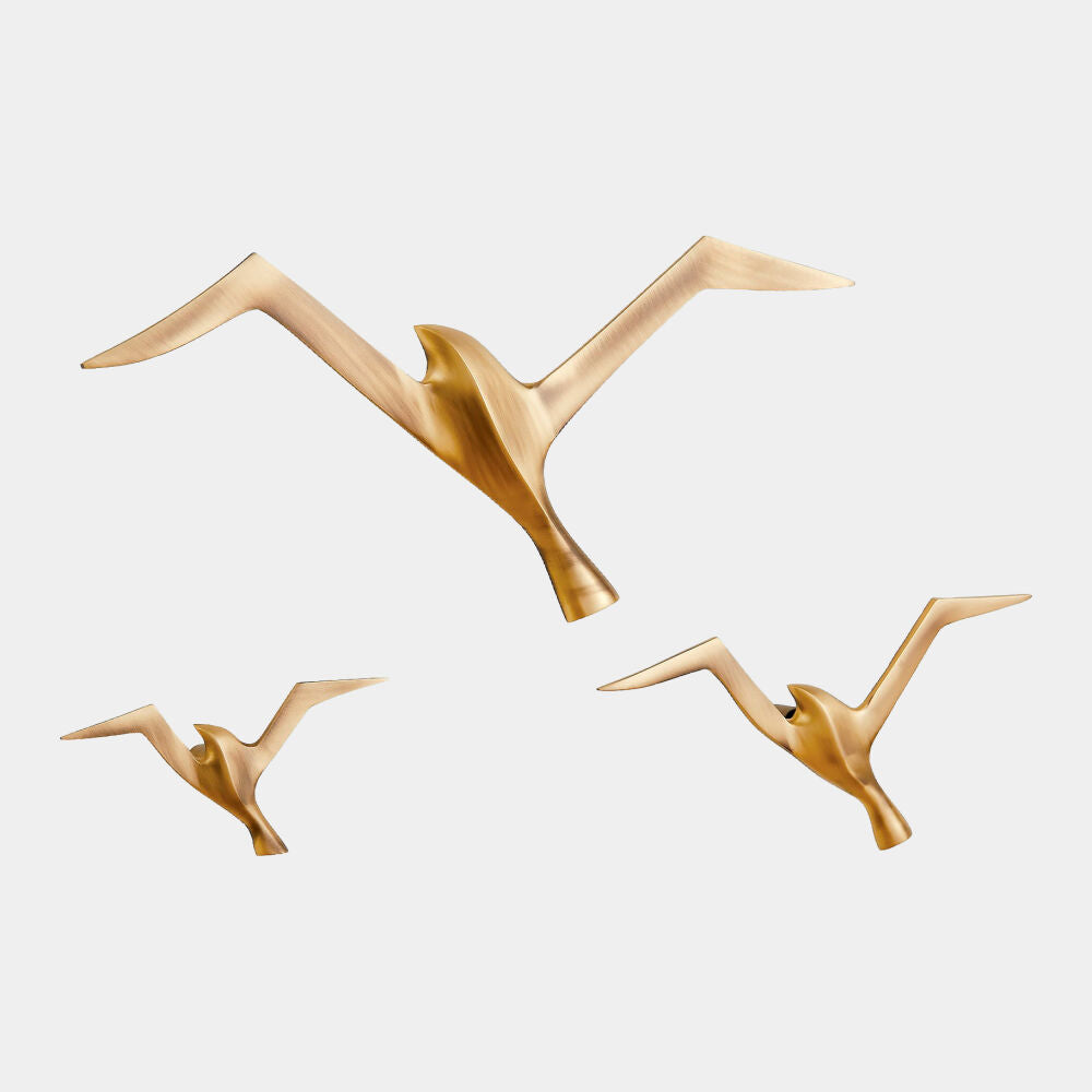 Tern Flight Wall Sculpture, Brass