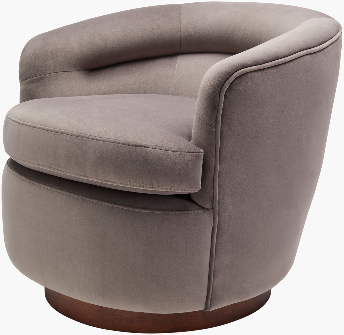 Gyre Swivel Chair, Taupe Velvet
