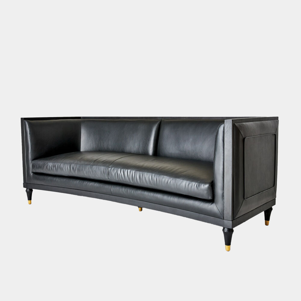 Arco Sofa, Black Leather