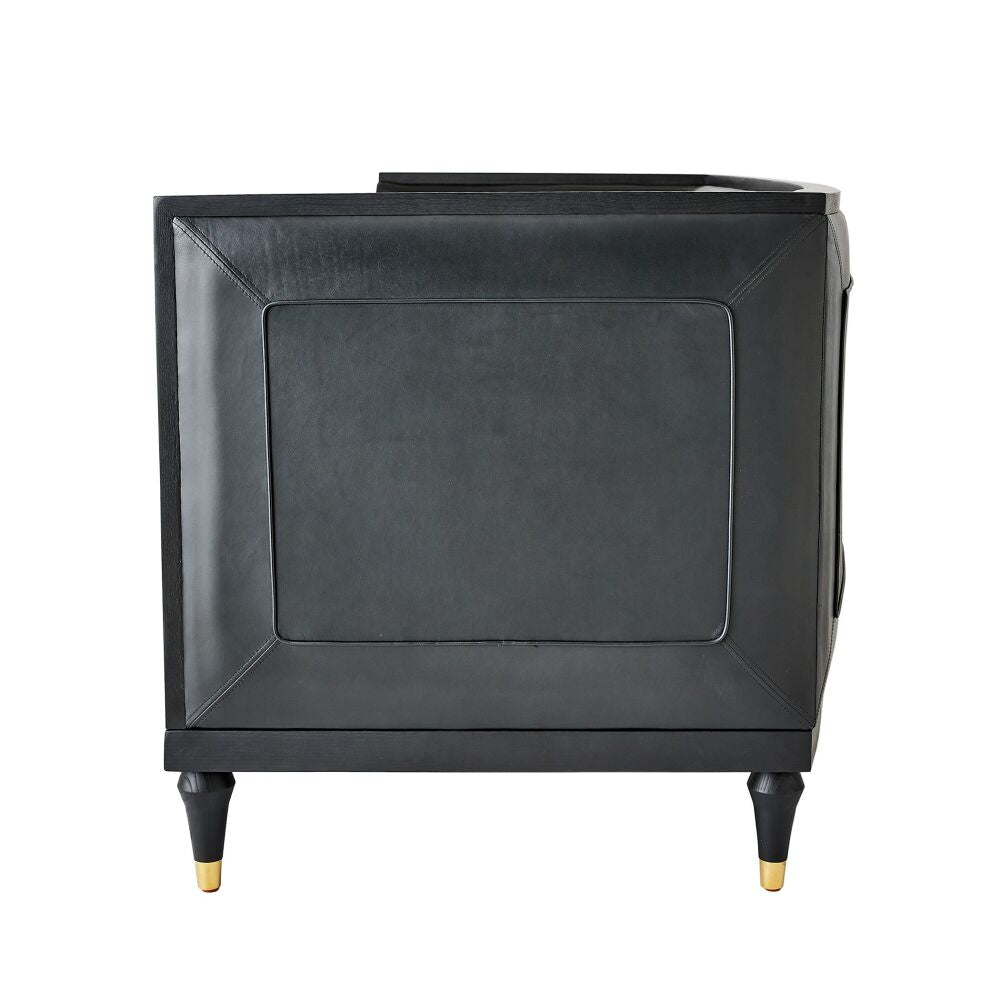 Arco Sofa, Black Leather