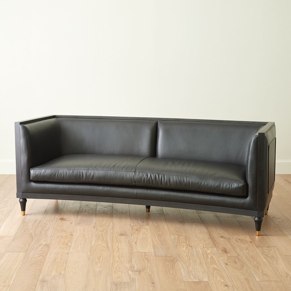 Arco Sofa, Black Leather