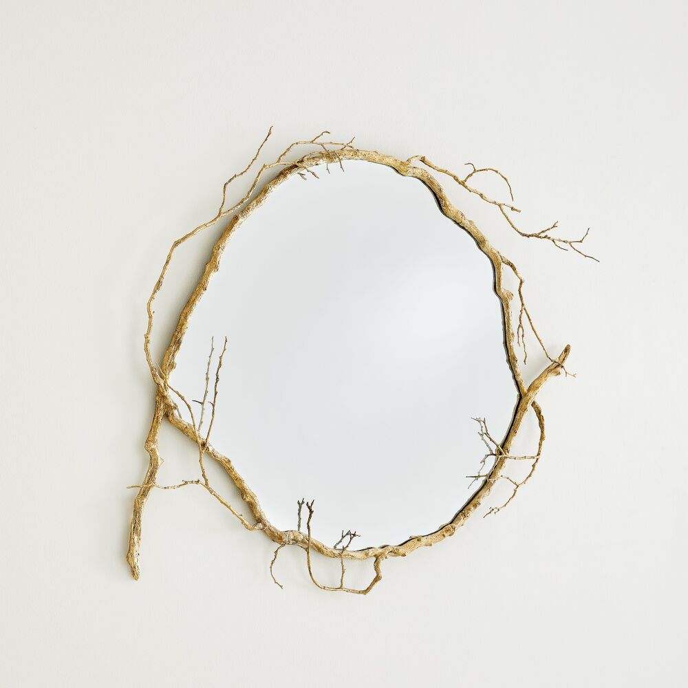 Salice Branch Mirror, Brass