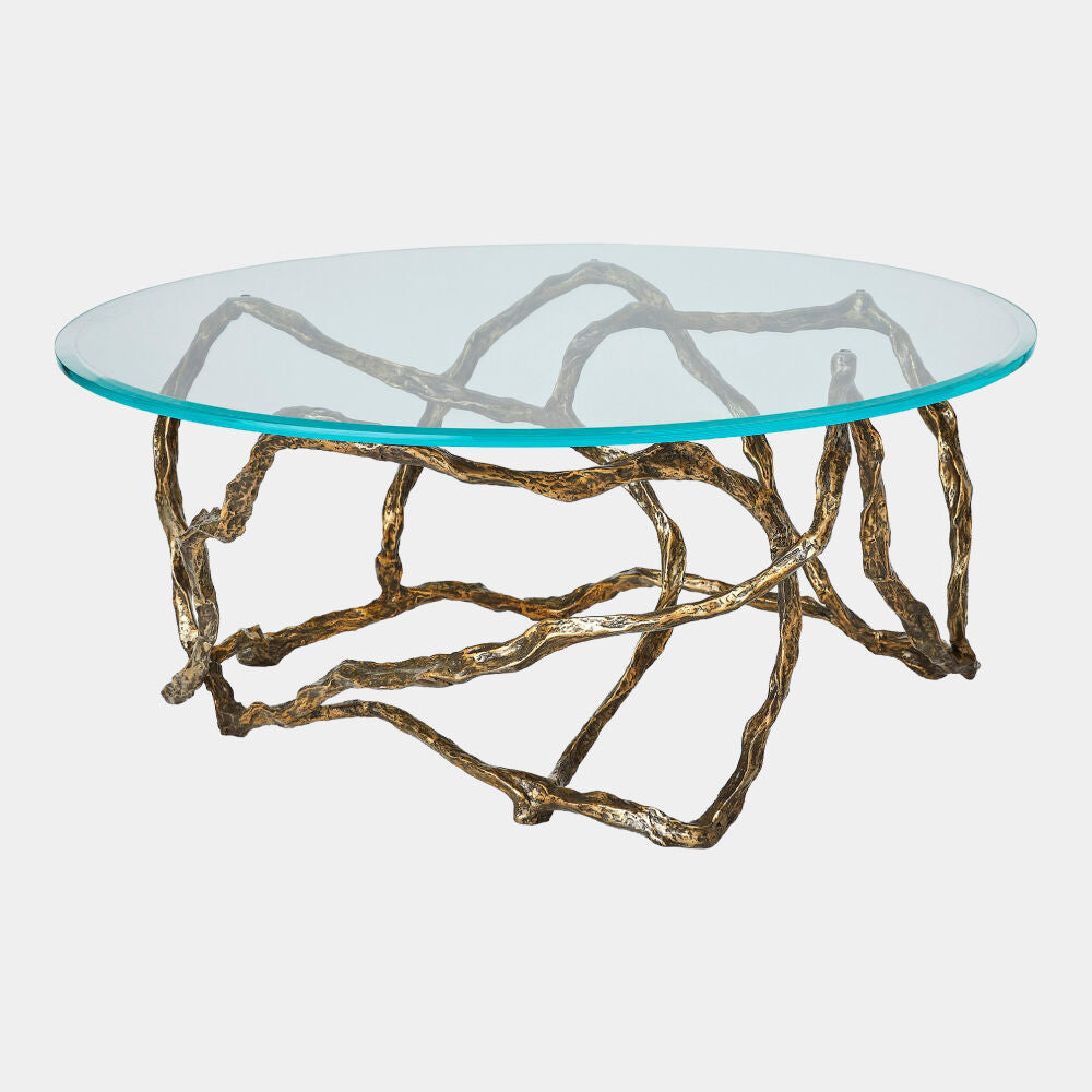Torsione Cocktail Table, Brass