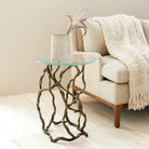 Torsione Accent Table, Brass