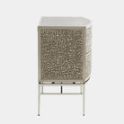 Foglio Bedside Chest, Nickel