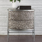 Foglio Bedside Chest, Nickel