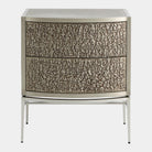 Foglio Bedside Chest, Nickel