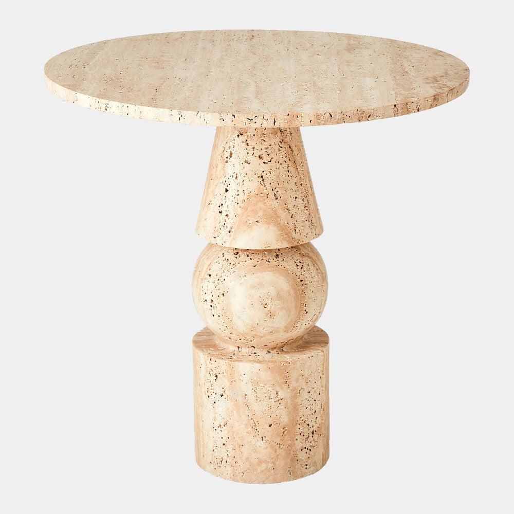 Rocchetto Side Table, Travertine