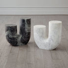 Tubo Side Table, White Marble