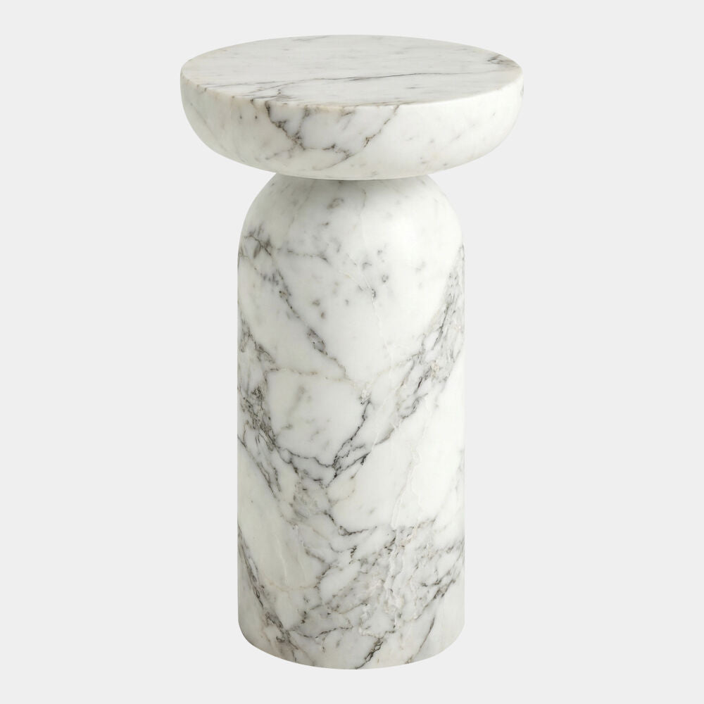 Ciottolo Accent Table, White Marble