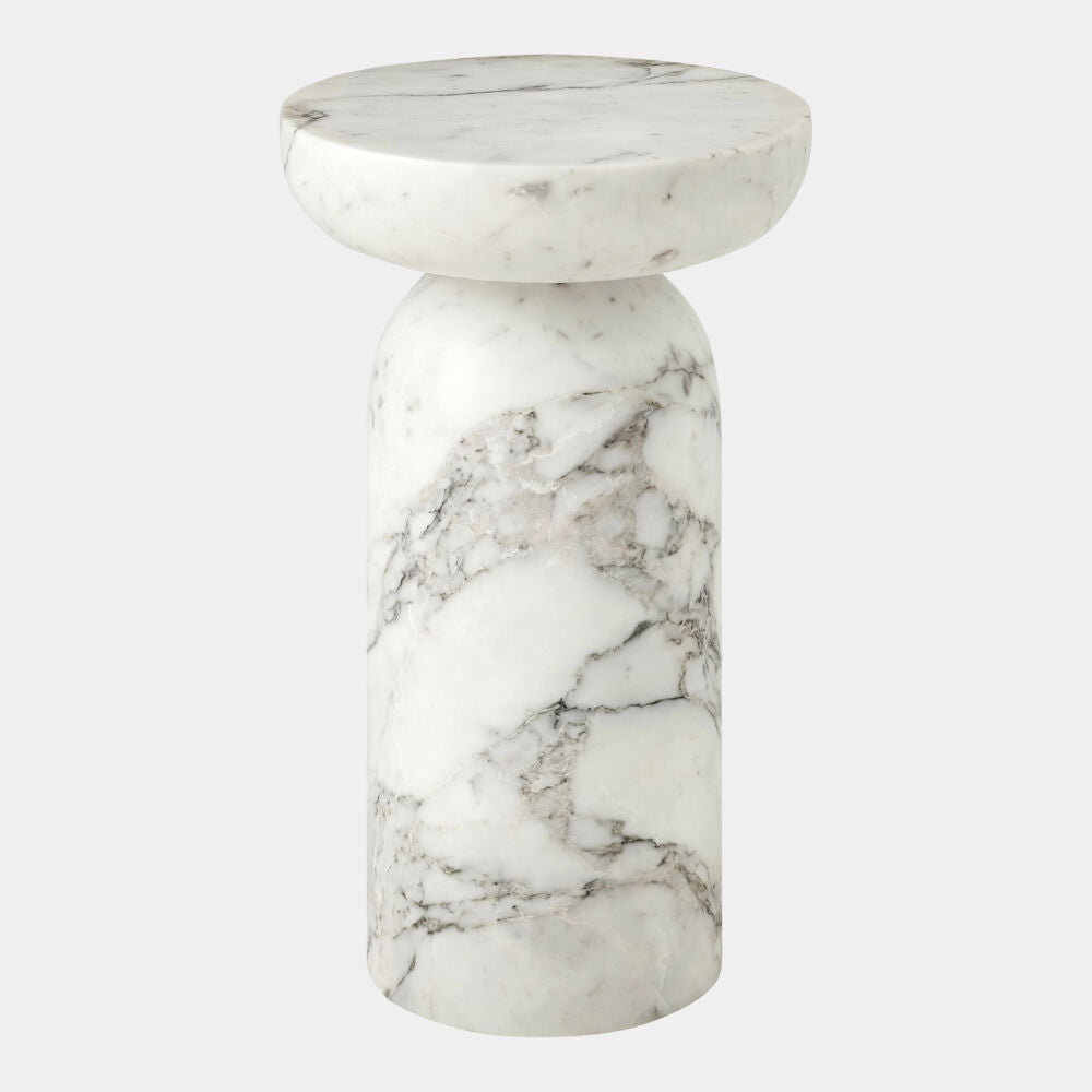 Ciottolo Accent Table, White Marble