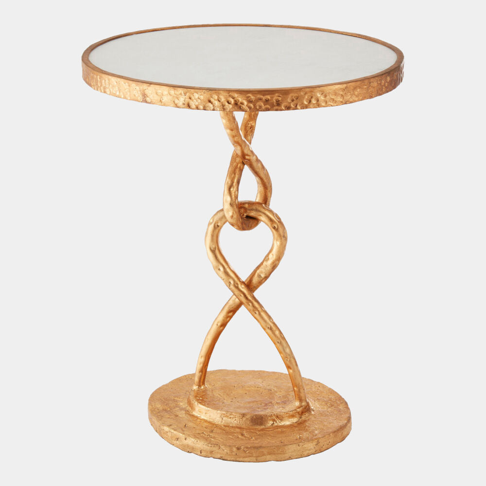 Nodo Side Table, Gold Leaf