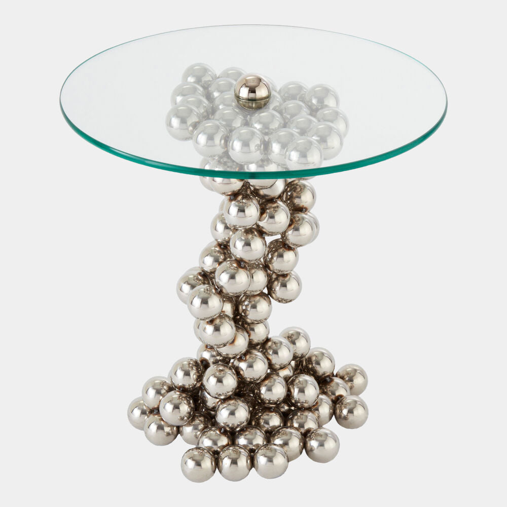 Bolla Side Table, Nickel