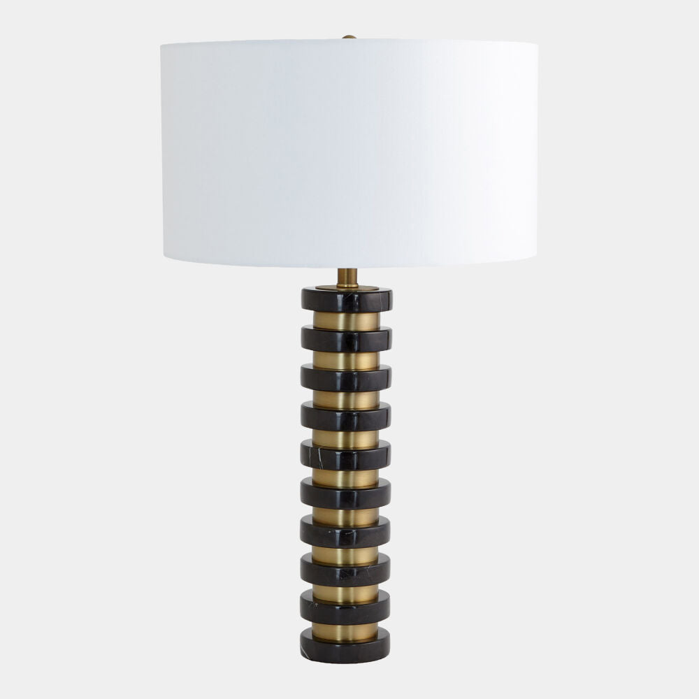 Colonna Table Lamp, Black Marble