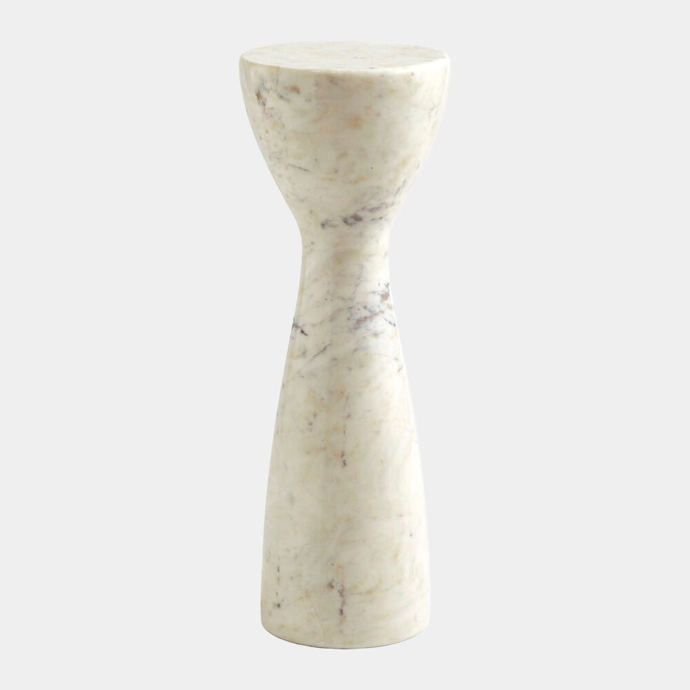 Clessidra Side Table, White Marble