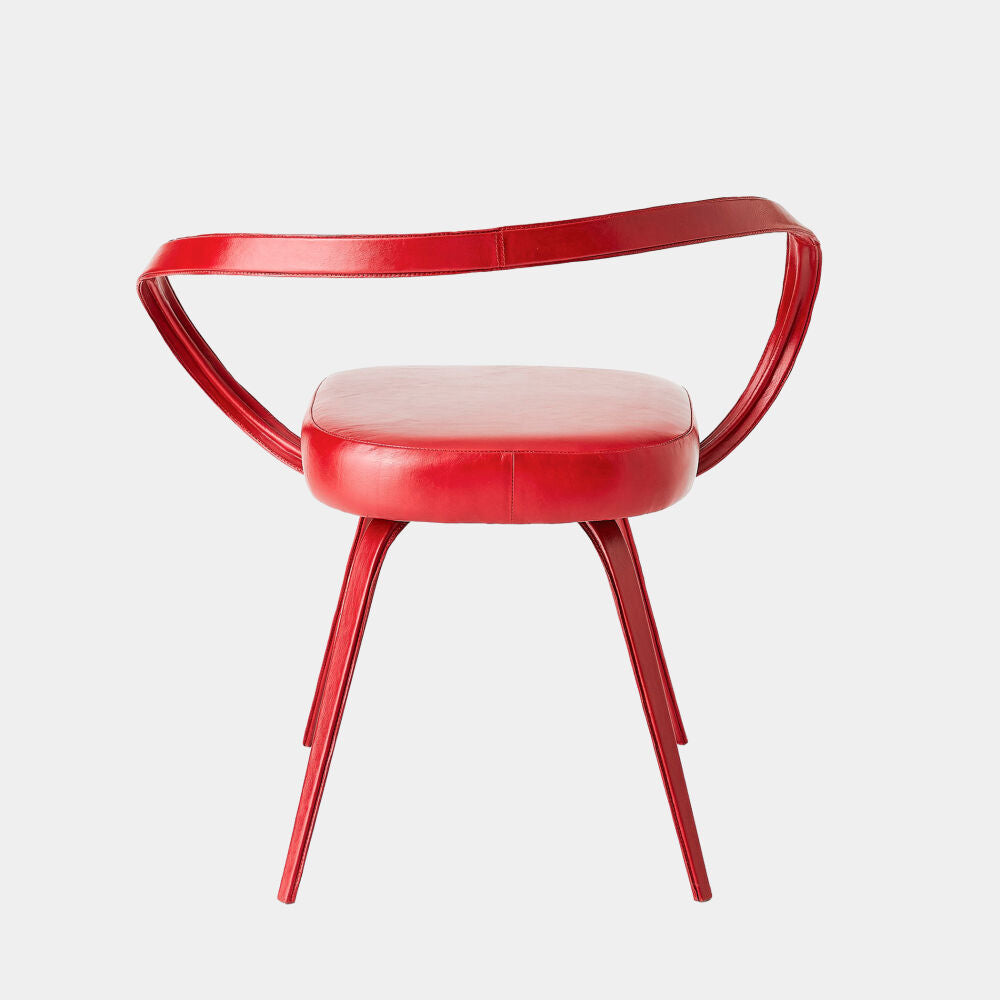 Pelle Curved Chair, Deep Red