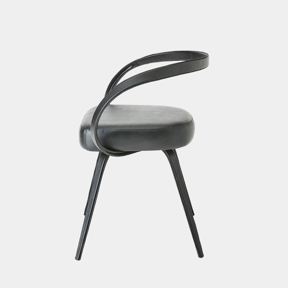 Pelle Curved Chair, Black