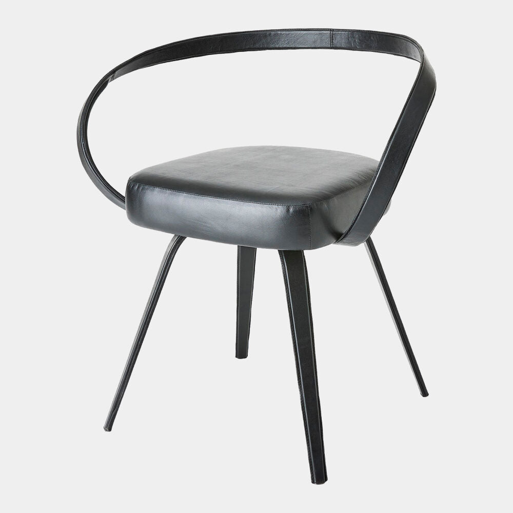 Pelle Curved Chair, Black
