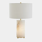 Selene Alabaster Lamp, Lit Base