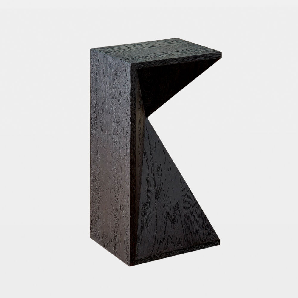 Sghembo Side Table, Blackened Oak
