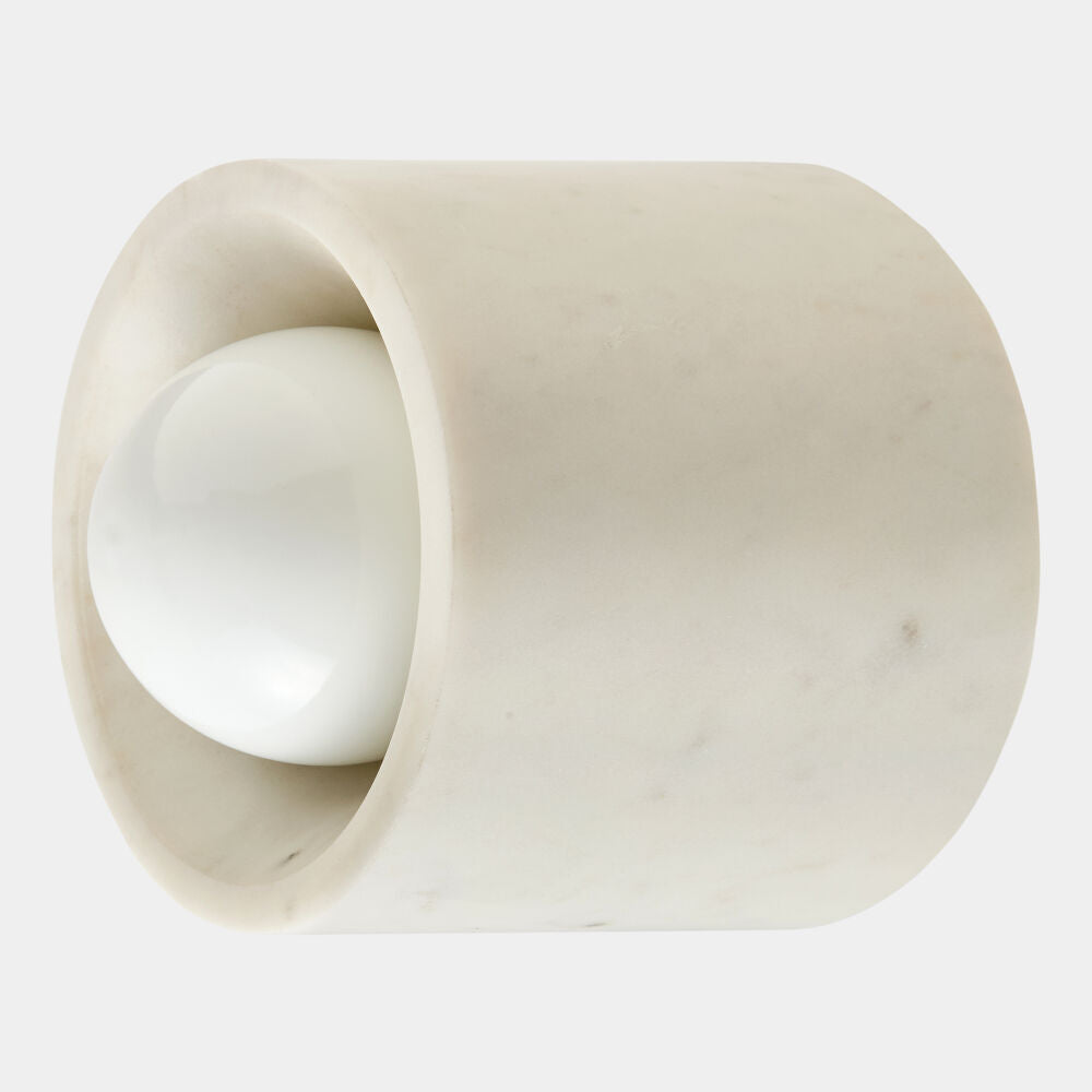 Cairn Stone Sconce, White
