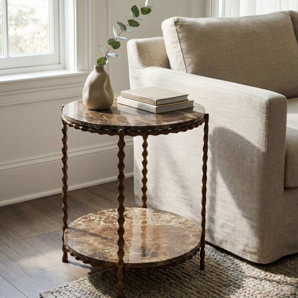 Bobina Side Table, Emperador