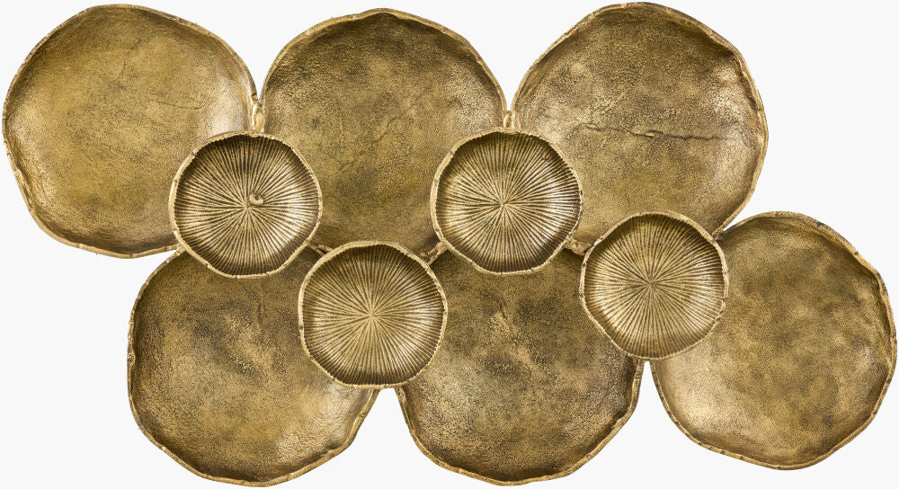 Lilypad Wall Sculpture, Brass