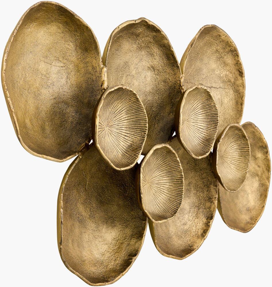 Lilypad Wall Sculpture, Brass