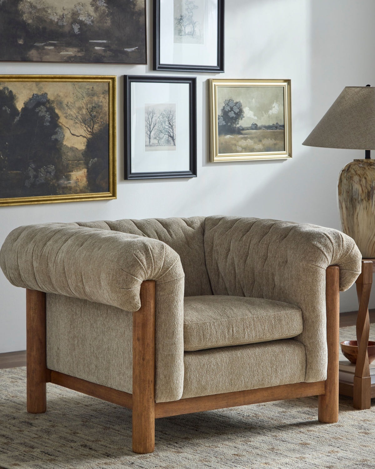 Shown in a styled room