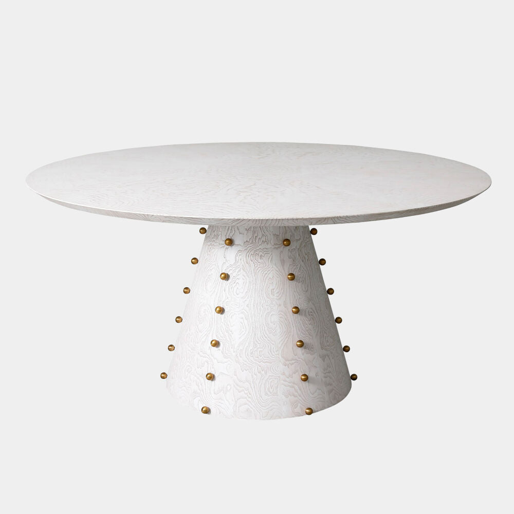 Sferico Dining Table, White Burl