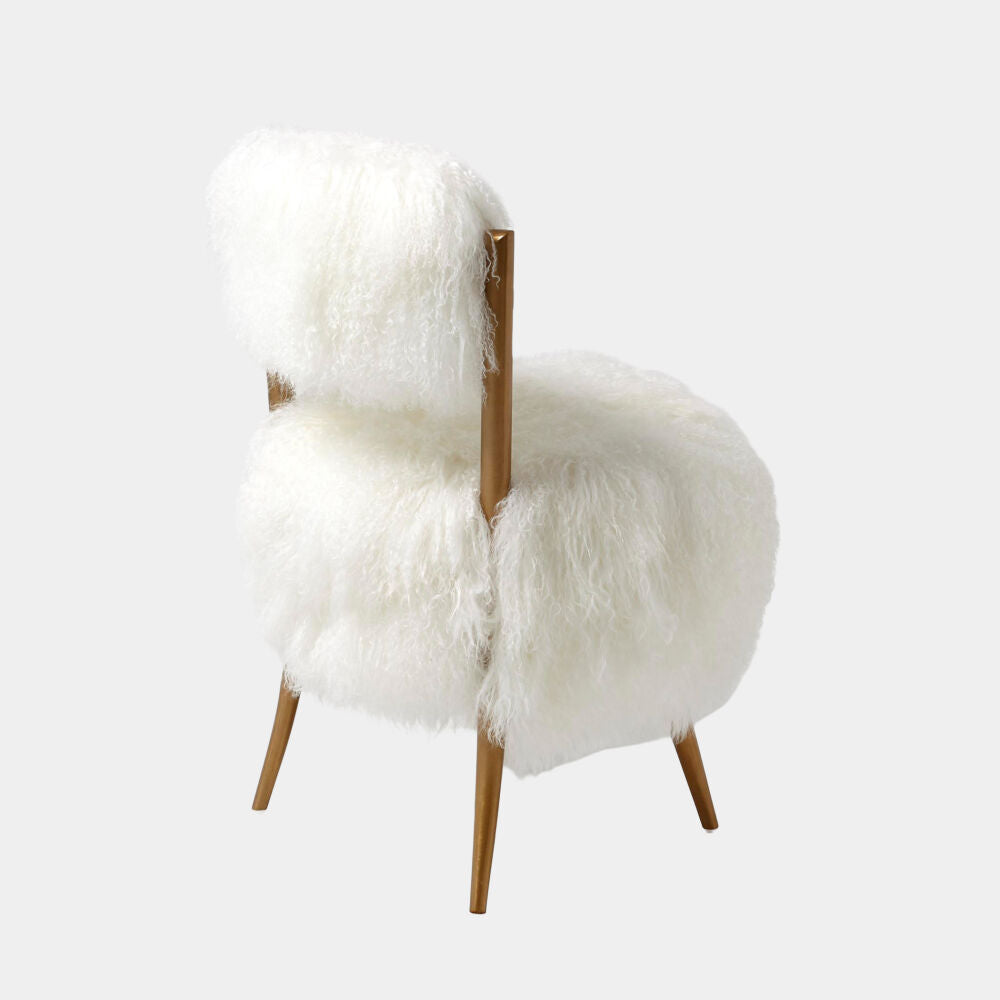 Nimbo Accent Chair, White Shearling