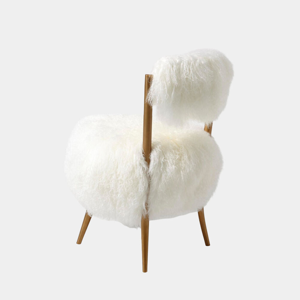 Nimbo Accent Chair, White Shearling