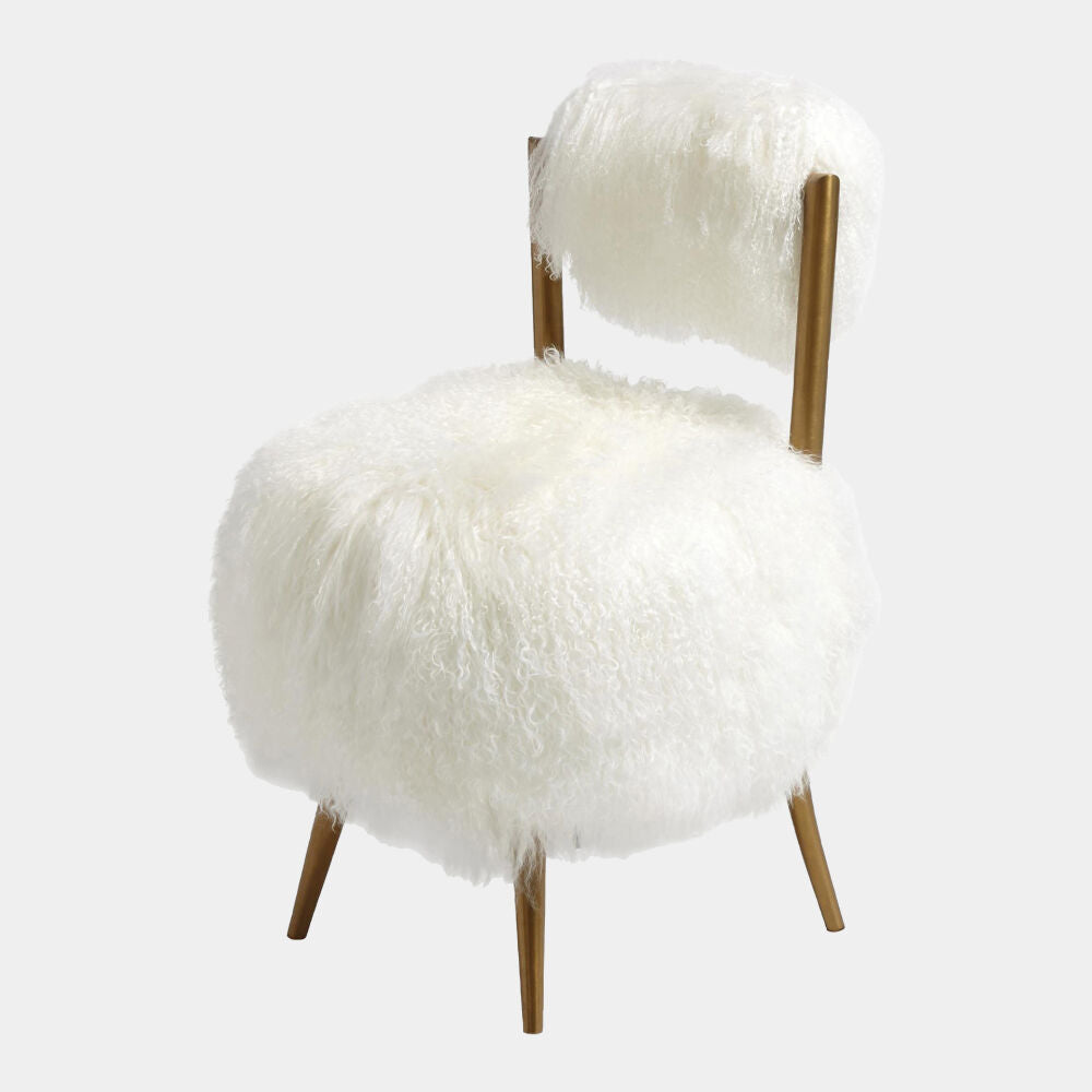 Nimbo Accent Chair, White Shearling