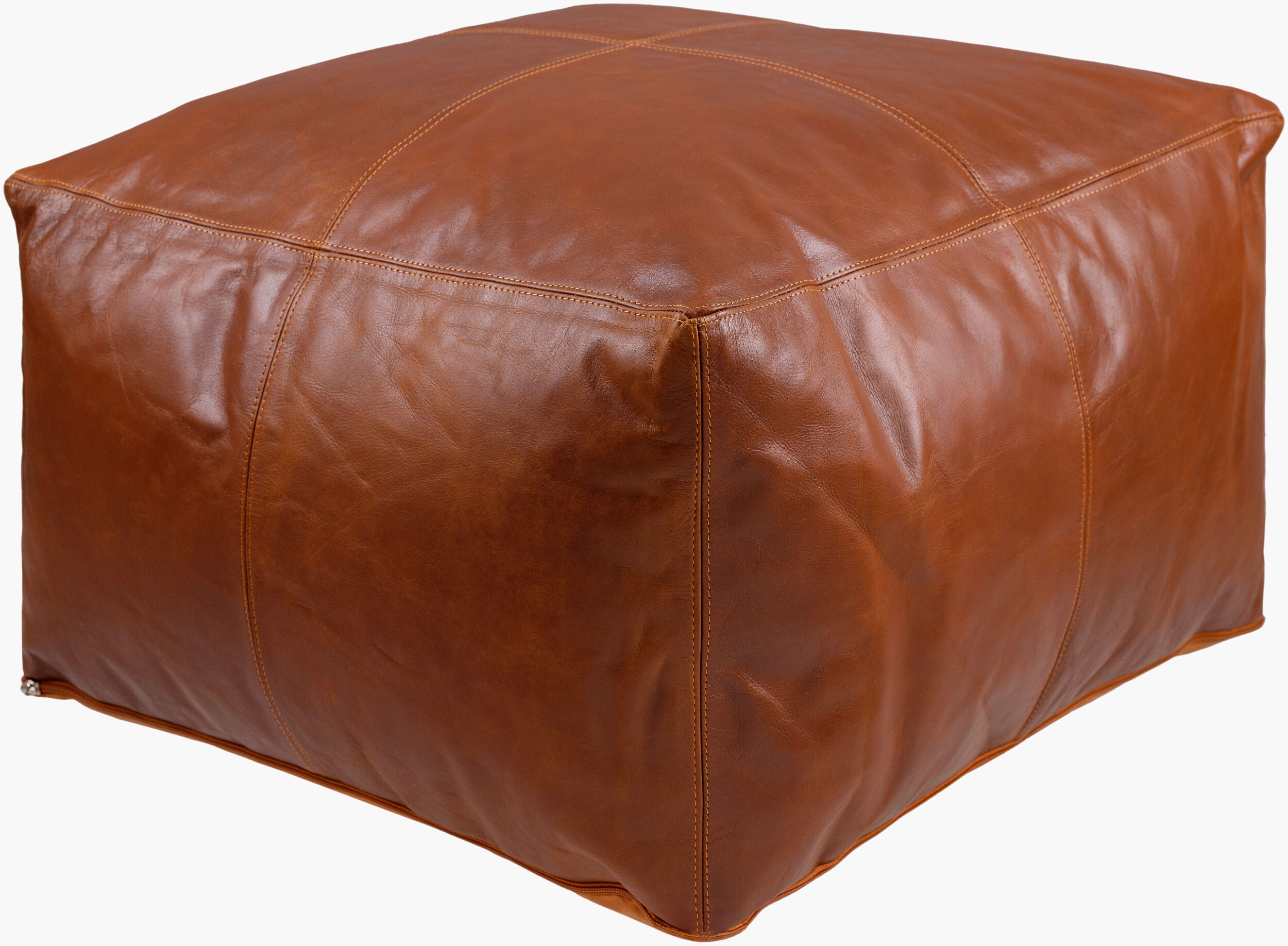 Barrington leather pouf