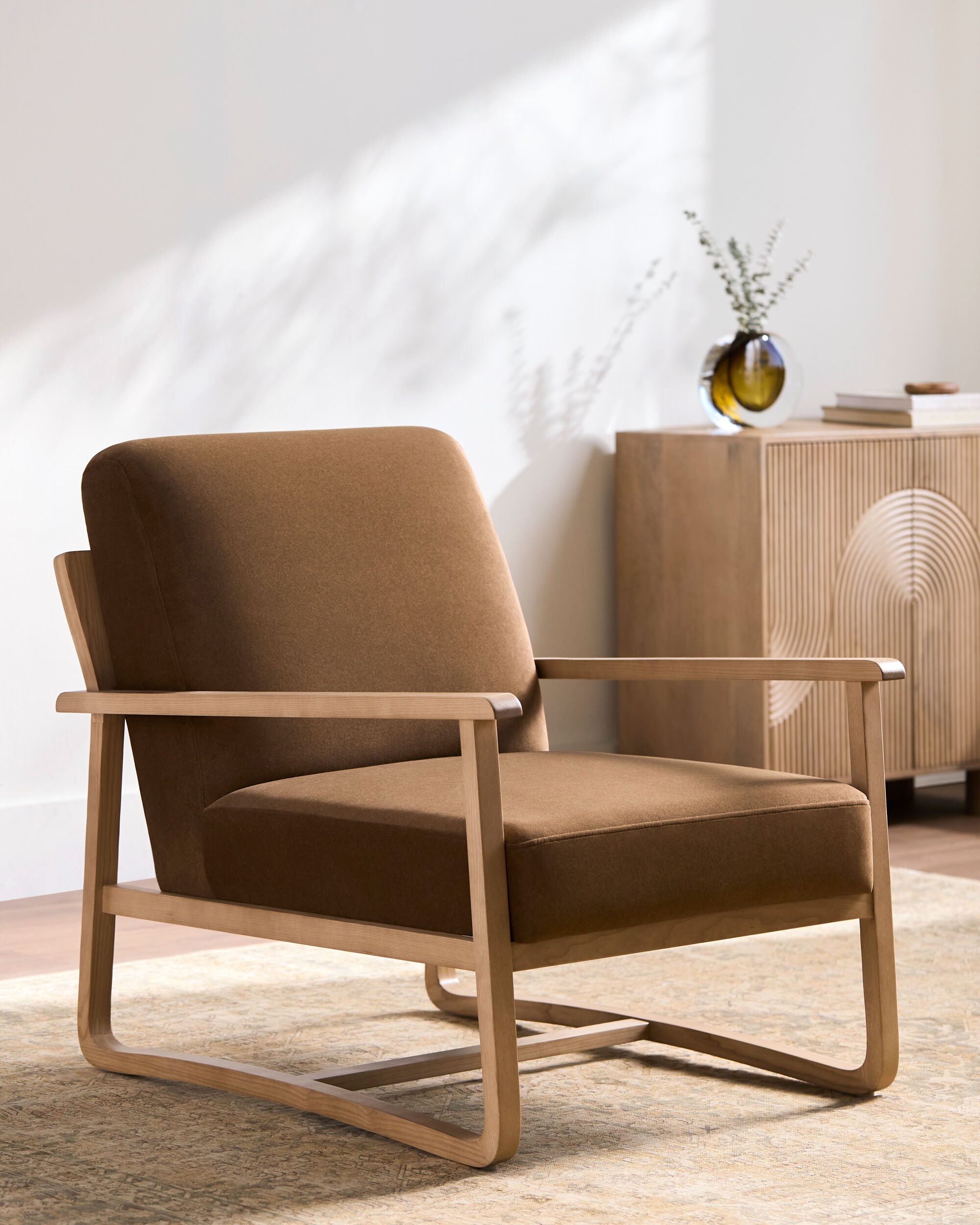 Shown in a styled room