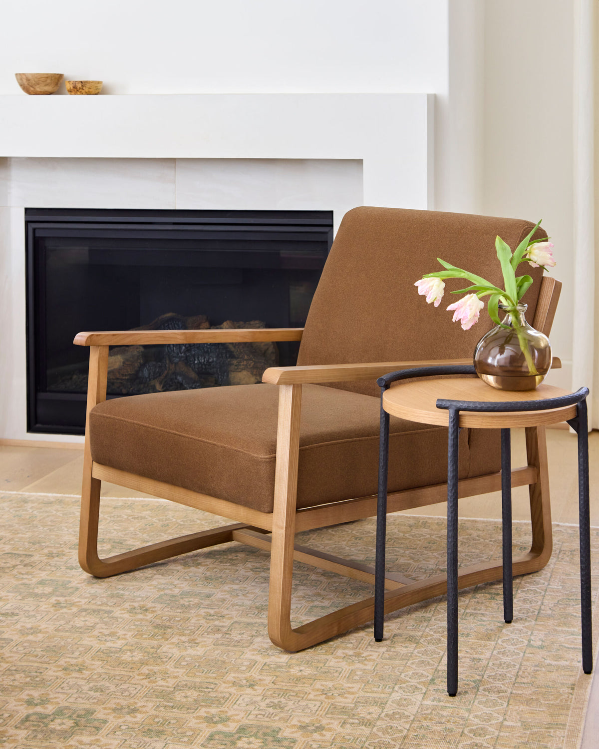 Shown in a styled room