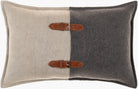Branson leather detail lumbar pillow