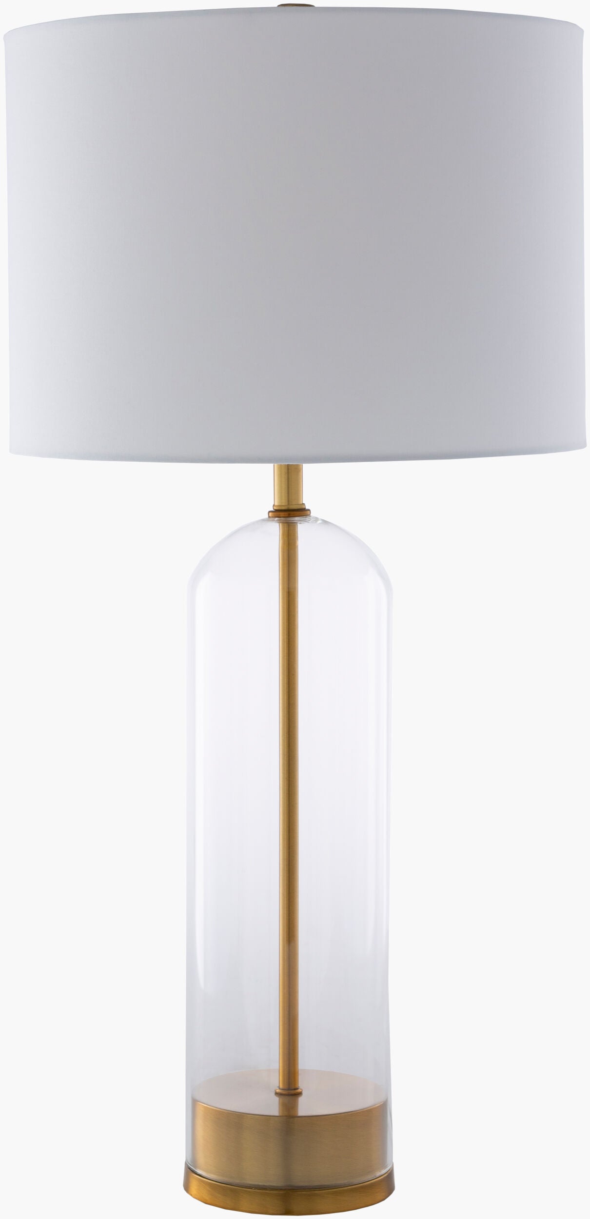 Carthage glass and brass table lamp