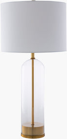 Carthage glass and brass table lamp