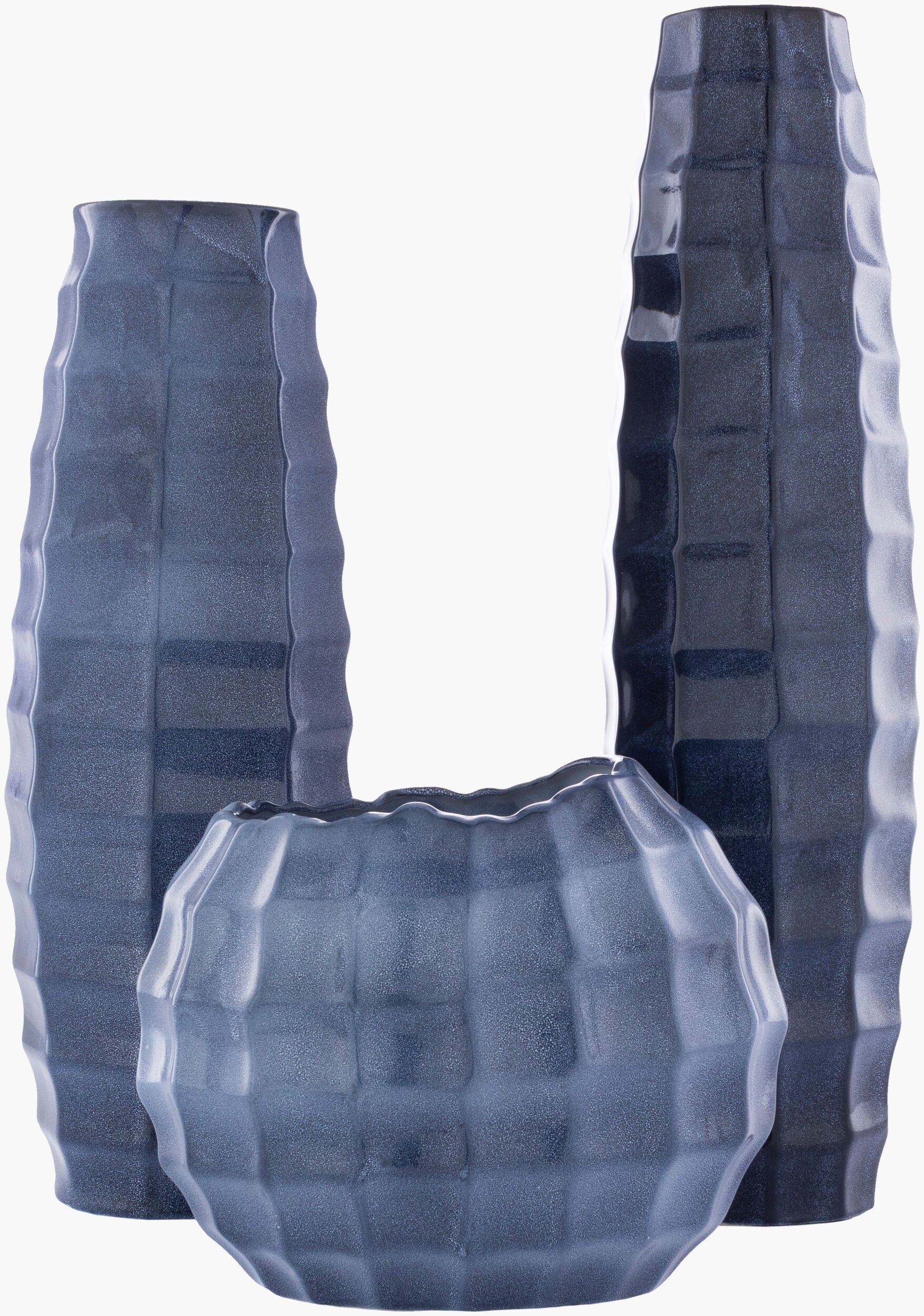 Cirio blue ceramic vase set